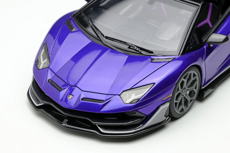 Cargue la imagen en el visor de la galería, EIDOLON 1/43 EM669C Lamborghini Aventador SVJ Roadster Ado Personam 2tone Paint Viola Hestia / Grigio Lynx Limited 150pcs
