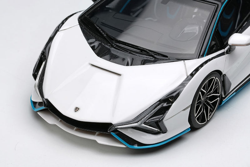 Load image into Gallery viewer, Pre-order EIDOLON 1/43 EM675A Lamborghini Sian FKP37 2019 with Stripe White / Visible Carbon Limited 100pcs
