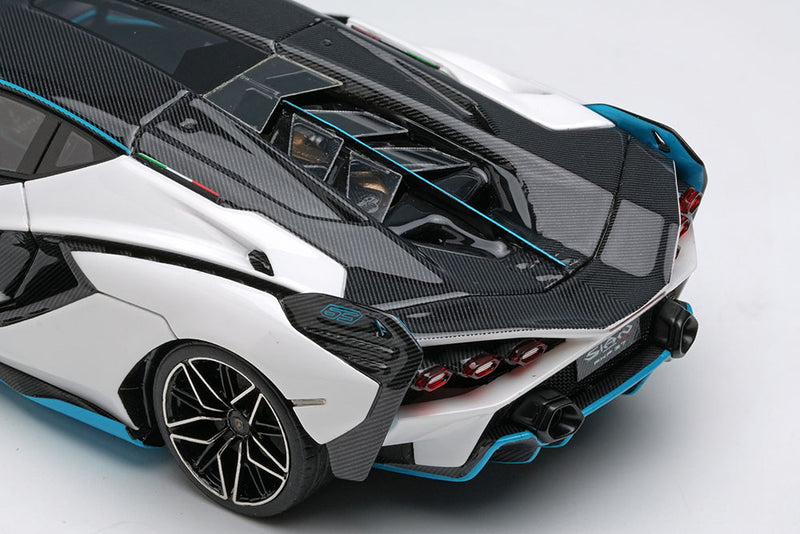 Load image into Gallery viewer, Pre-order EIDOLON 1/43 EM675A Lamborghini Sian FKP37 2019 with Stripe White / Visible Carbon Limited 100pcs
