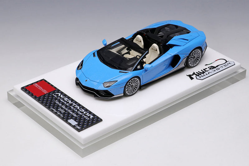 Laden Sie das Bild in Galerie -Viewer, EIDOLON EM701 Lamborghini Aventador LP780-4 Ultimae Roadster Tributo Miura Roadster 2022 Azzurro Flake Limited 180pcs Make Up 1/43 EM701
