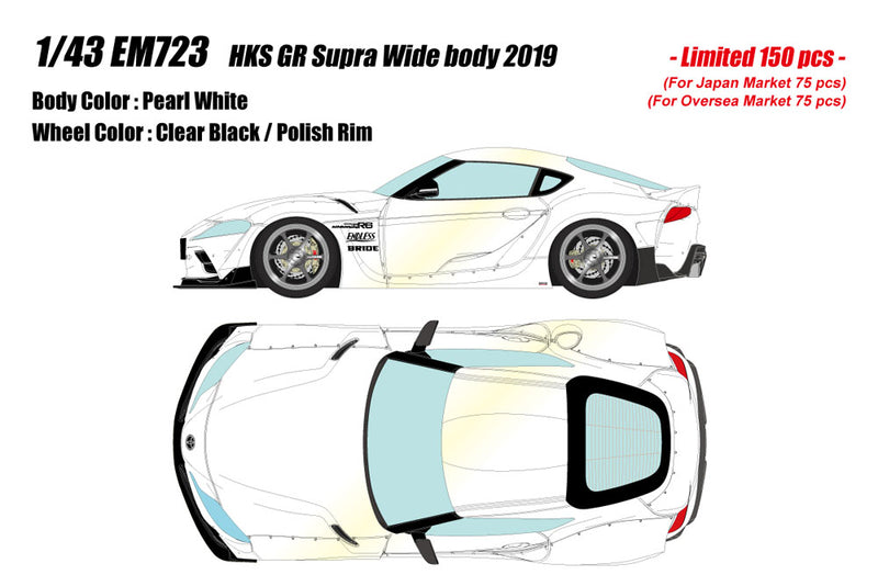 Chargez l&#39;image dans la visionneuse de la galerie, Pre-order EIDOLON 1/43 EM723 HKS GR Supra Wide Body 2019 Pearl White Limited 150pcs
