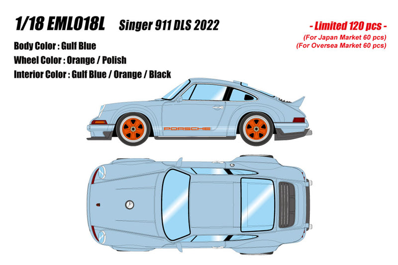 Load image into Gallery viewer, Pre-Order EIDOLON EML018L 1/18 Singer 911 DLS 2022 Gulf Blue Limited 120pcs
