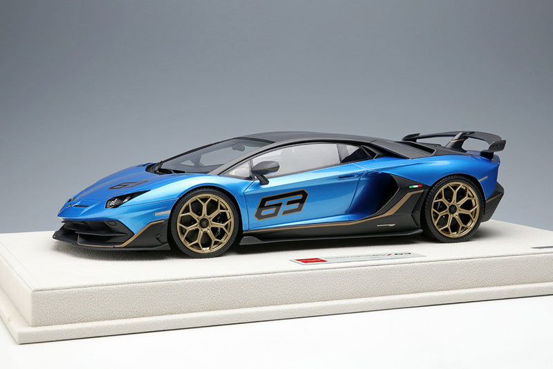 Laden Sie das Bild in Galerie -Viewer, EIDOLON EML027I 1/18 Lamborghini Aventador SVJ 63 2018 Blue Aegir Limited 63pcs
