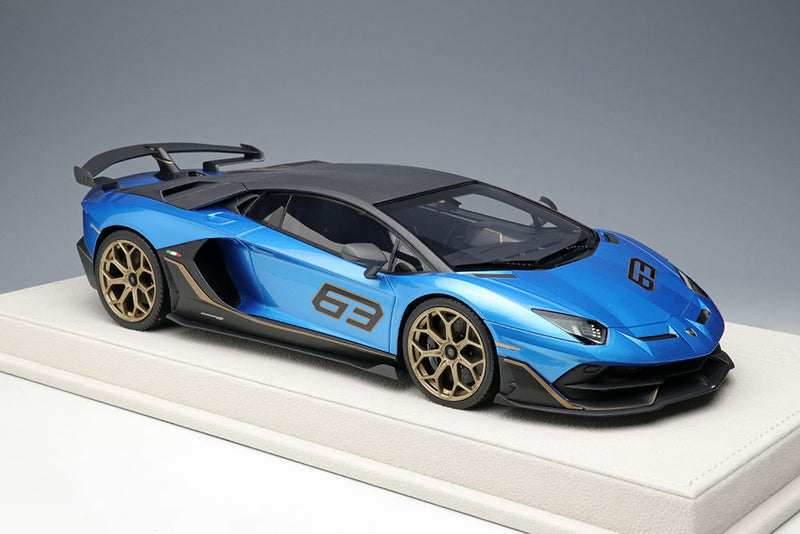 Chargez l&#39;image dans la visionneuse de la galerie, EIDOLON EML027I 1/18 Lamborghini Aventador SVJ 63 2018 Blue Aegir Limited 63pcs
