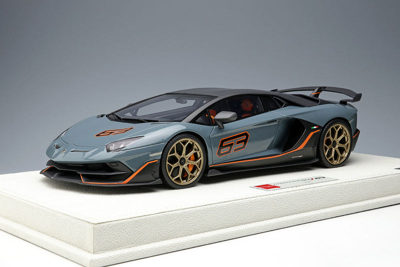 Laden Sie das Bild in Galerie -Viewer, EIDOLON EML027J 1/18 Lamborghini Aventador SVJ 63 2018 Grigio Telesto Limited 63pcs Make Up 1/18 EML027J
