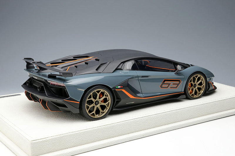 Laden Sie das Bild in Galerie -Viewer, EIDOLON EML027J 1/18 Lamborghini Aventador SVJ 63 2018 Grigio Telesto Limited 63pcs Make Up 1/18 EML027J
