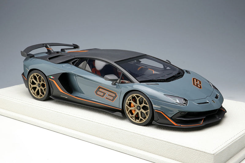 Laden Sie das Bild in Galerie -Viewer, EIDOLON EML027J 1/18 Lamborghini Aventador SVJ 63 2018 Grigio Telesto Limited 63pcs Make Up 1/18 EML027J
