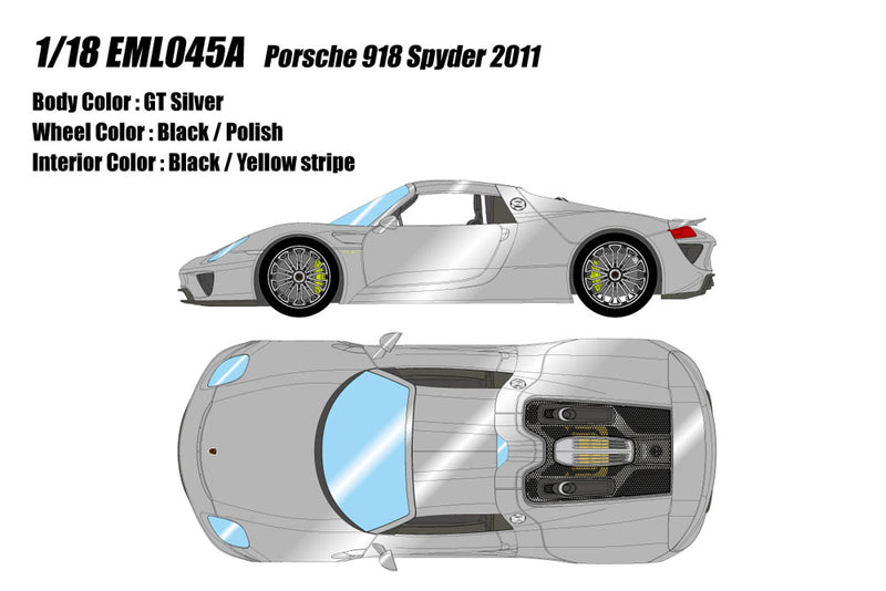 Laden Sie das Bild in Galerie -Viewer, Pre-Order EIDOLON EML045A 1/18 Porsche 918 Spyder 2011 GT Silver
