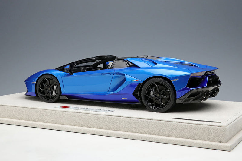 Chargez l&#39;image dans la visionneuse de la galerie, EIDOLON EML064A 1/18 Lamborghini Aventador LP780-4 Ultimae Roadster 2021 Blu Tawaret / Blu Nethuns Limited 100pcs
