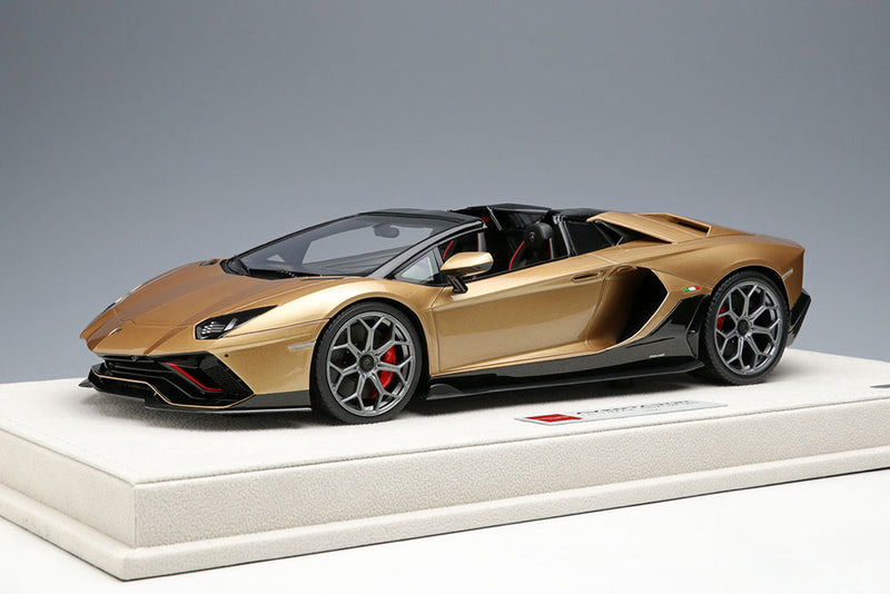 Cargue la imagen en el visor de la galería, EIDOLON EML064D 1/18 Lamborghini Aventador LP780-4 Ultimae Roadster 2021 Oro Elios / Black Limited 50pcs
