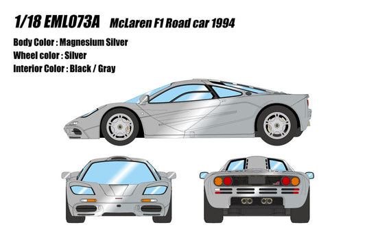 Pre-Order EIDOLON EML073A 1/18 McLaren F1 Road car 1994 Magnesium Silver