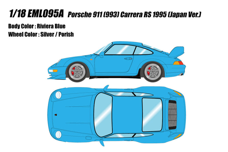 Chargez l&#39;image dans la visionneuse de la galerie, Pre-Order EIDOLON EML095A 1/18 Porsche 911(993) Carrera RS 1995 (Japan Ver.) Riviera Blue
