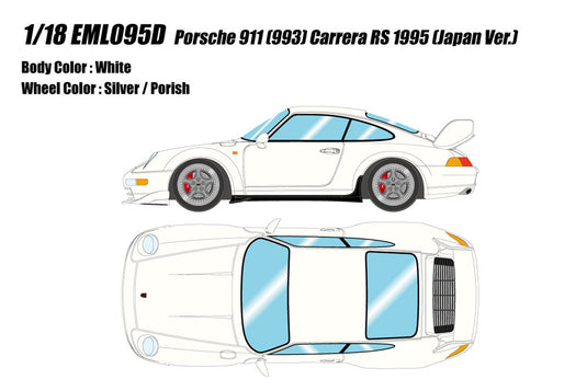 Pre-Order EIDOLON EML095D 1/18 Porsche 911(993) Carrera RS 1995 (Japan Ver.) White