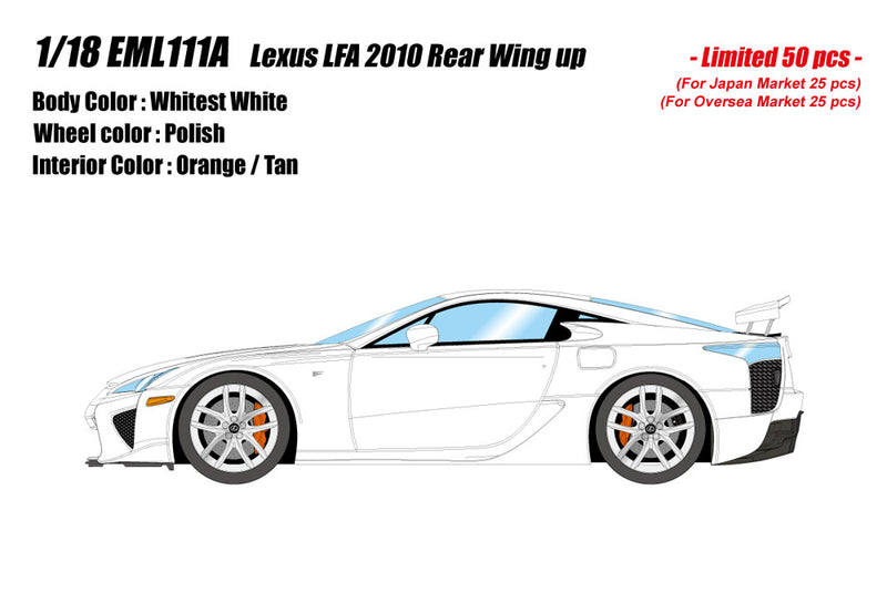 Cargue la imagen en el visor de la galería, Pre-Order EIDOLON EML111A 1/18 Lexus LFA 2010 Rear Wing up Whitest White Limited 50pcs
