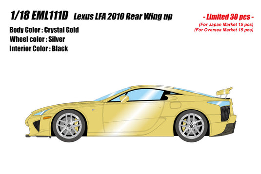 Pre-Order EIDOLON EML111D 1/18 Lexus LFA 2010 Rear Wing up Crystal Gold Limited 30pcs