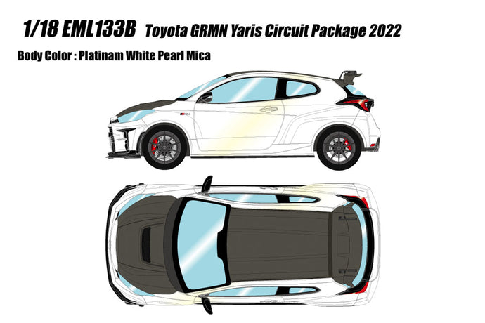 Pre-Order EIDOLON EML133B 1/18 Toyota GRMN Yaris Circuit Package Platinam White Pearl Mica