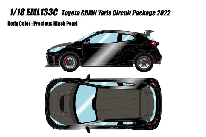 Pre-Order EIDOLON EML133C 1/18 Toyota GRMN Yaris Circuit Package Precious Black Pearl