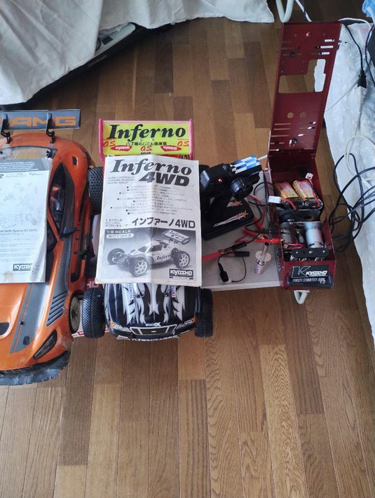 Used Kyosho Inferno GT2 Race Spec and Inferno 4WD RC Car Set with Transmitters