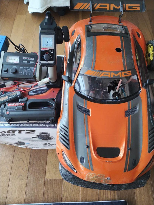 Used Kyosho Inferno GT2 Race Spec and Inferno 4WD RC Car Set with Transmitters