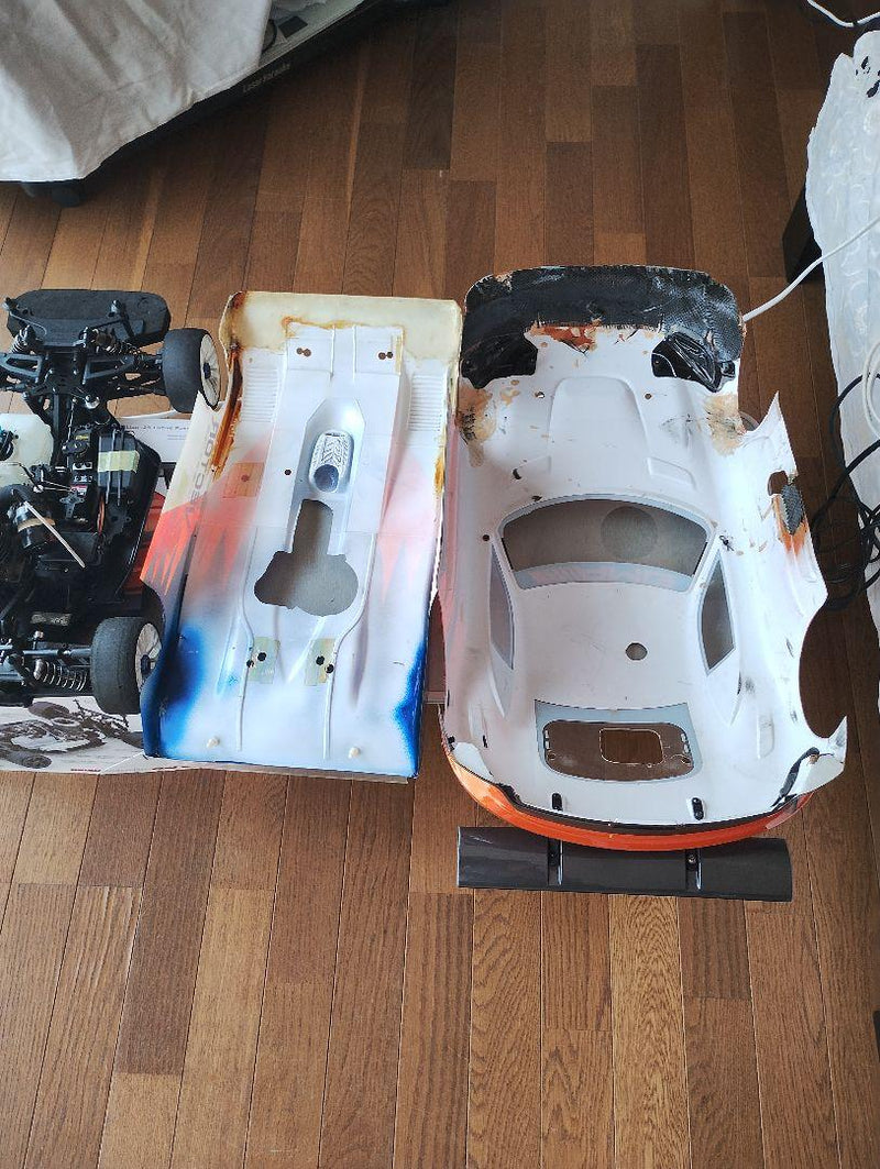 Load image into Gallery viewer, Used Kyosho Inferno GT2 Race Spec and Inferno 4WD RC Car Set with Transmitters
