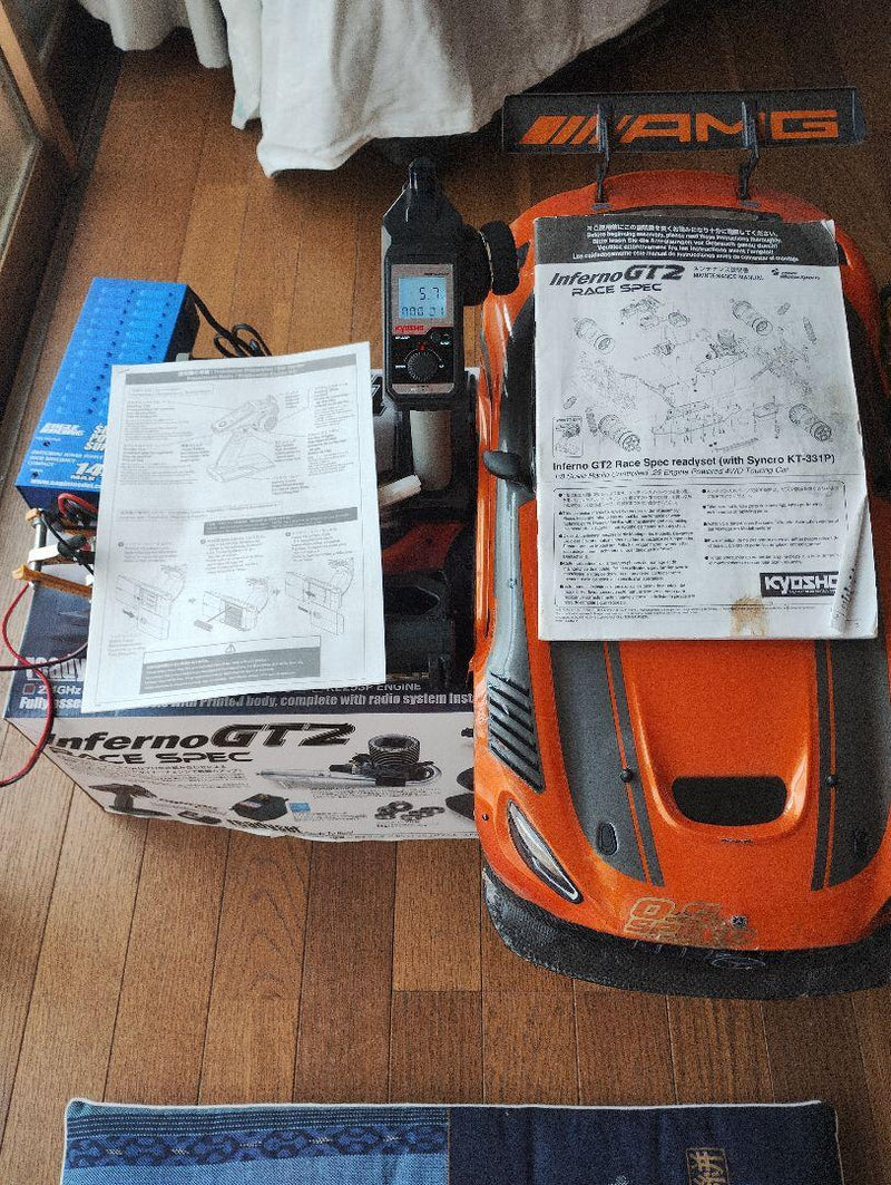 Load image into Gallery viewer, Used Kyosho Inferno GT2 Race Spec and Inferno 4WD RC Car Set with Transmitters
