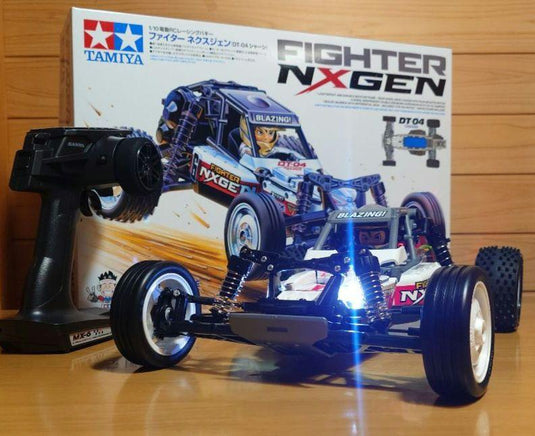 Used Tamiya Fighter NXGEN DT-04 Assembled Full Set with Sanwa MX-6 and LEDs Unused