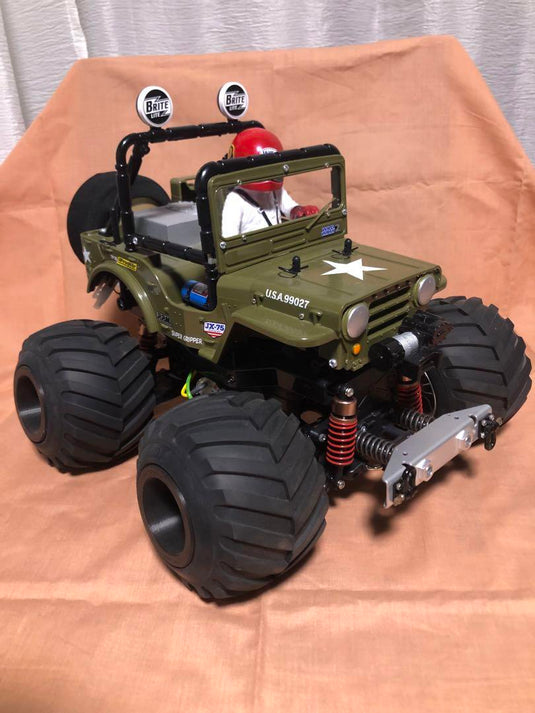 Used Tamiya Wild Willy 2 Custom Assembled RC Car Olive Drab with Radio