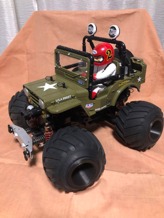 Used Tamiya Wild Willy 2 Custom Assembled RC Car Olive Drab with Radio