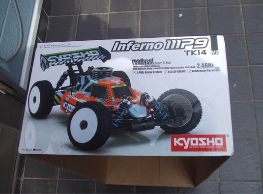 Used Kyosho Inferno MP9 TKI4 V2 1/8 Scale Engine Buggy RC Car Ready Set