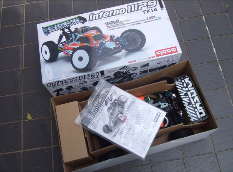 Load image into Gallery viewer, Used Kyosho Inferno MP9 TKI4 V2 1/8 Scale Engine Buggy RC Car Ready Set

