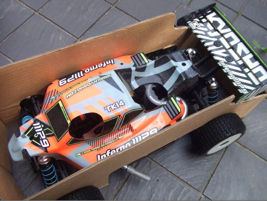 Used Kyosho Inferno MP9 TKI4 V2 1/8 Scale Engine Buggy RC Car Ready Set