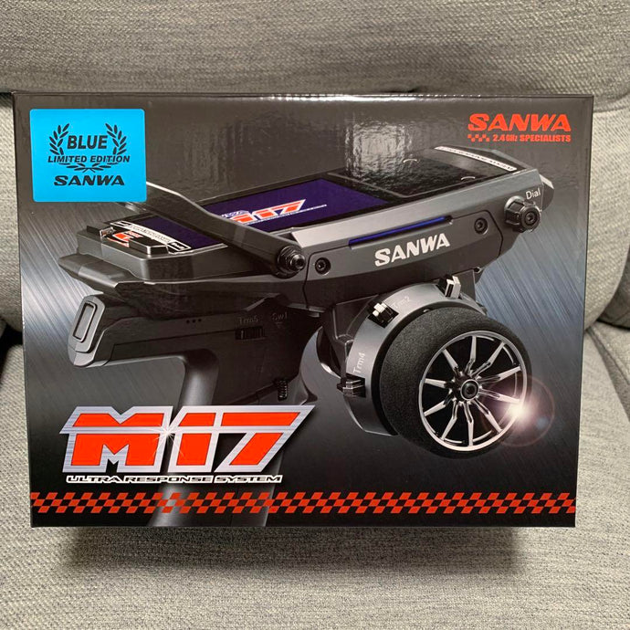 Used Sanwa M17 Blue Limited Edition Transmitter with RX-493i Receiver Set Unopened