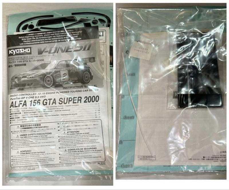 Laden Sie das Bild in Galerie -Viewer, Kyosho V-ONE S II ALFA 156 GTA SUPER 2000 GP Car Kit New Box Damaged - Used
