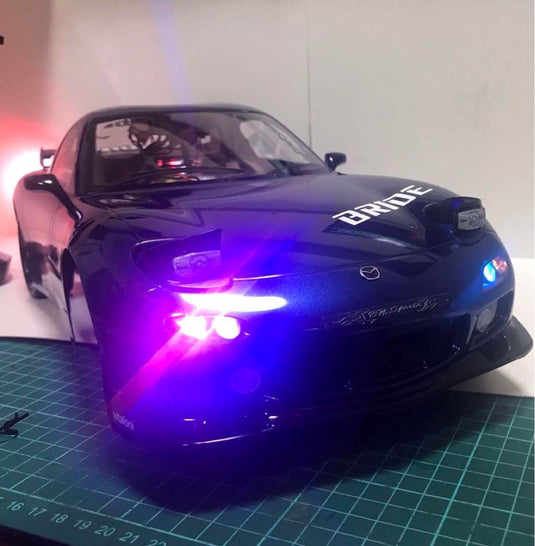 Used Tamiya TT-02 Mazda RX-7 Assembled Full Set RC Car with Sanwa MX-6 Radio