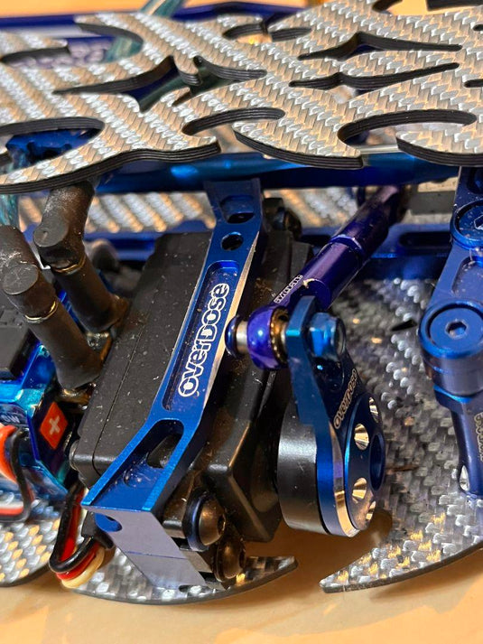 Used Overdose Carbon Chassis RC Car with Blue Aluminum Parts & Electronics