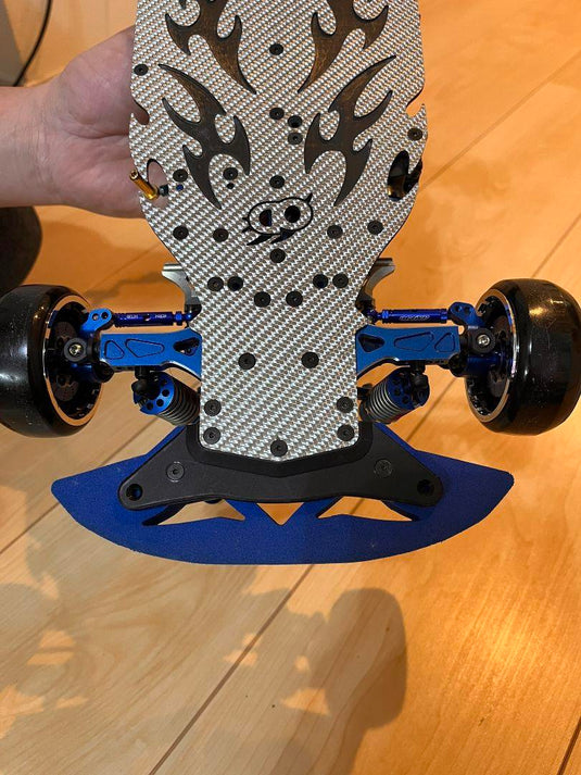Used Overdose Carbon Chassis RC Car with Blue Aluminum Parts & Electronics