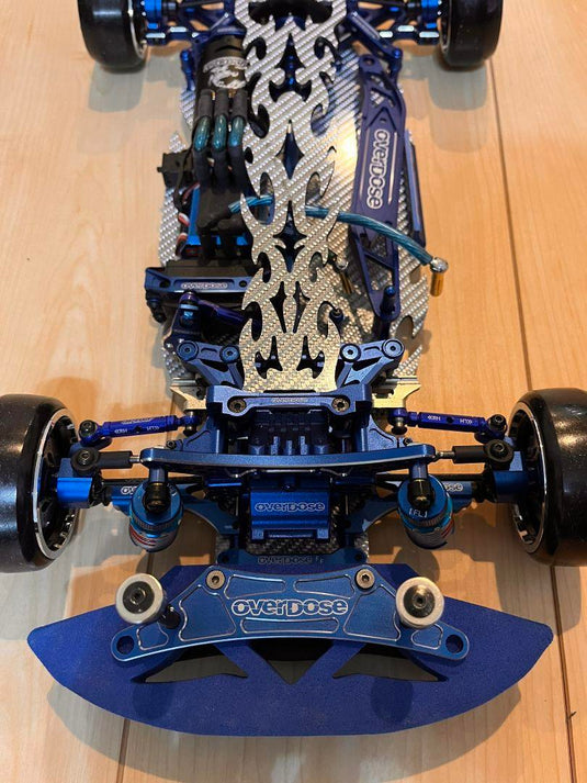 Used Overdose Carbon Chassis RC Car with Blue Aluminum Parts & Electronics