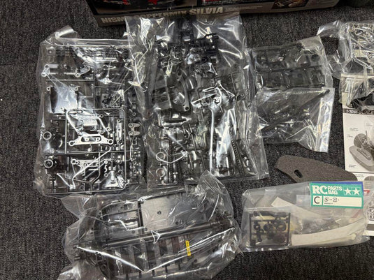 Used Tamiya TT-01 Nismo Coppermix Silvia RC Car Unassembled Kit with LED