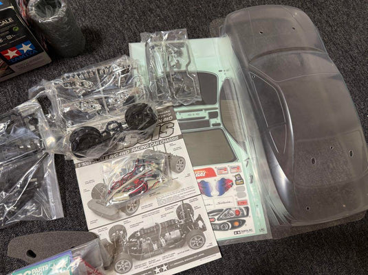 Used Tamiya TT-01 Nismo Coppermix Silvia RC Car Unassembled Kit with LED