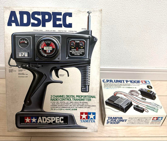 Used Vintage 1987 Tamiya Adspec Transmitter & C.P.R. Unit P-100F New Unopened Set