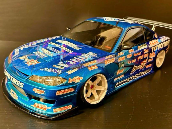Used Reve D S15 Silvia RC Car Body with TAKA Vinyl Graphics Painted Unused