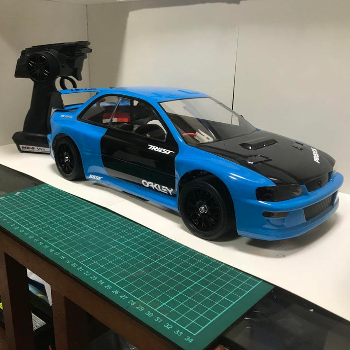 Used Tamiya TT-02 Subaru Impreza 99 Assembled Full Set RC Car w/ Sanwa MX6 Radio