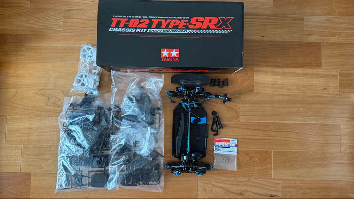 Used Tamiya TT-02 Type SRX Chassis Kit with Many Option Parts No Electronics