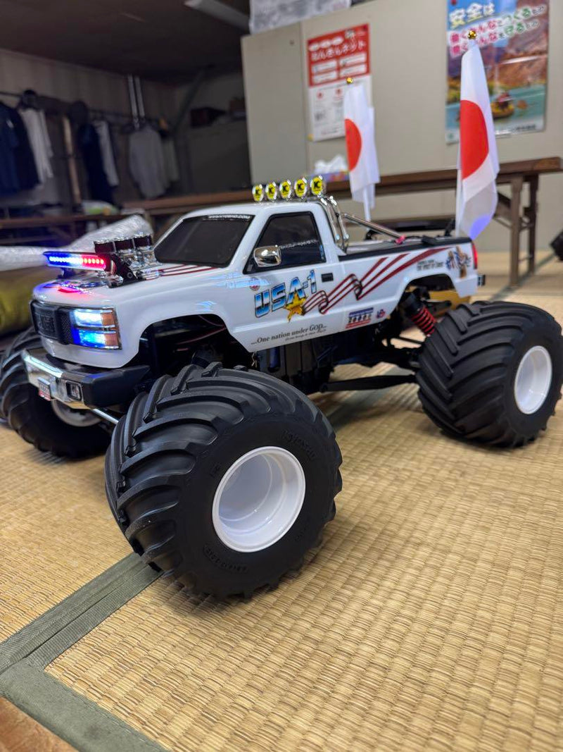Load image into Gallery viewer, Used Kyosho 1/8 USA-1 Monster Truck RC Car Used with Custom Sound and Lights

