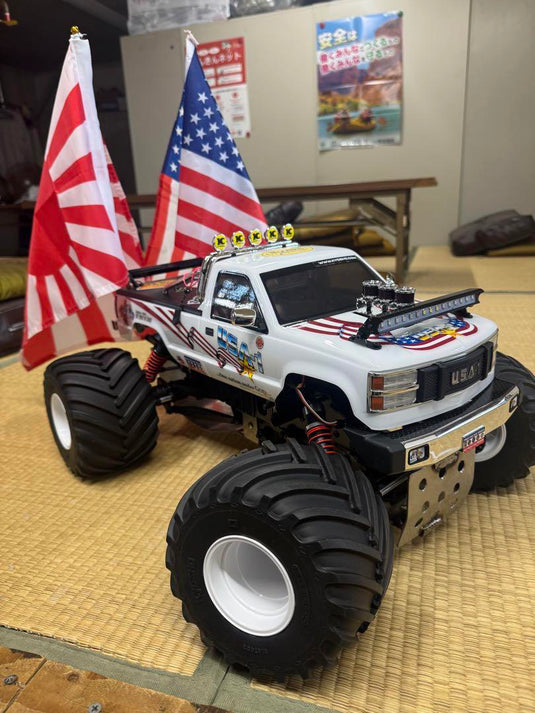 Used Kyosho 1/8 USA-1 Monster Truck RC Car Used with Custom Sound and Lights