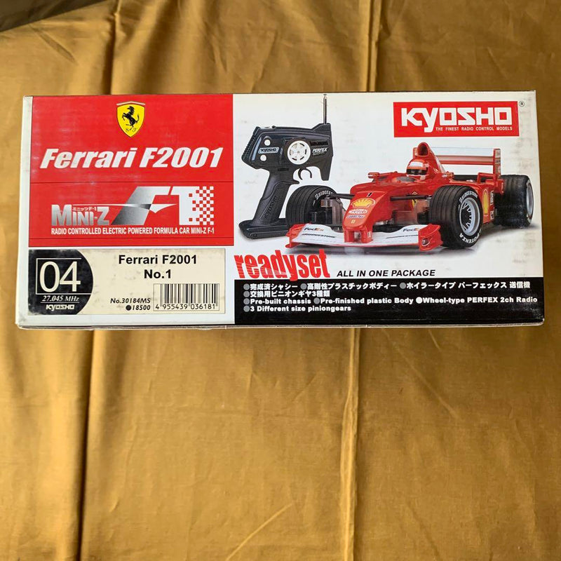 Load image into Gallery viewer, Used Kyosho Mini-Z F-1 Ready Set Ferrari F2001 No.1 New Unopened
