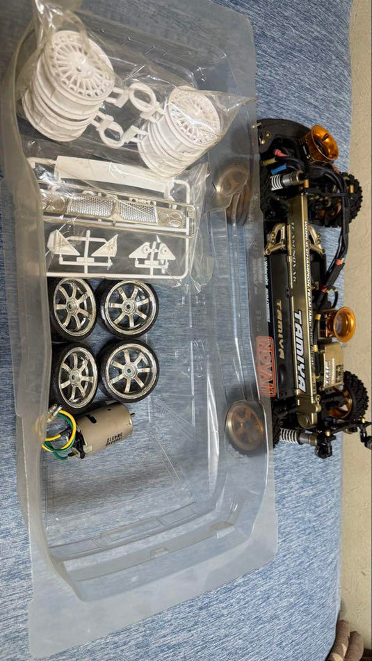 Used Tamiya XV-01 Assembled Chassis with Electronics & Lancia Delta Unpainted Body