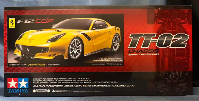 Used Tamiya 1/10 Ferrari F12tdf TT-02 Chassis Unassembled Kit