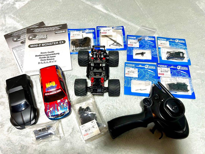 Used Kyosho Mini-Z Monster Set with Mad Killer & Mad Force Bodies & KT18 Radio