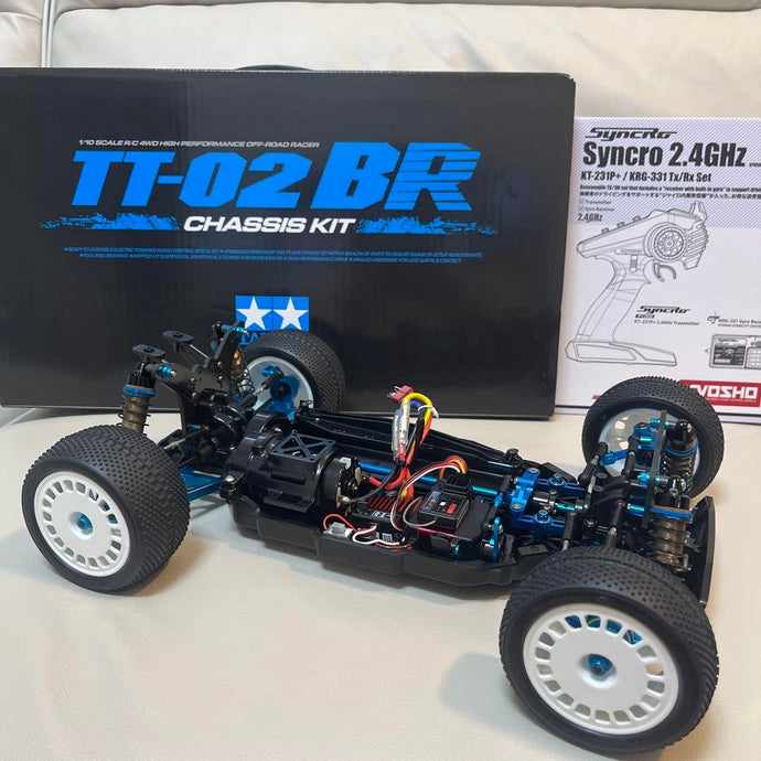 Tamiya TT02BR with Option Parts & Kyosho Syncro 2.4GHz Radio Set No Battery - Used